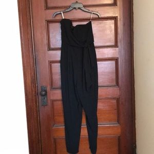 Black strapless jumpsuit